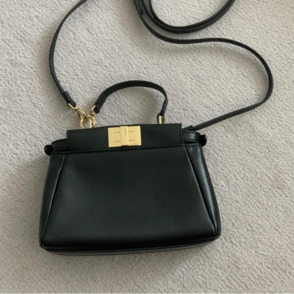 Fendi Micro Peekaboo Bag Leather Black